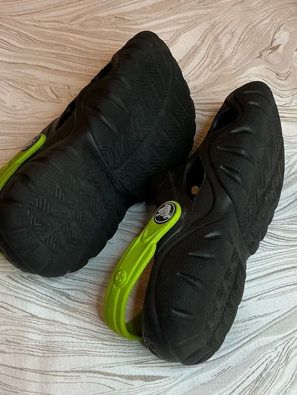 CROCS DUET SPORT CLOGS GRAPHITE VOLT GREEN COMFORT SHOES